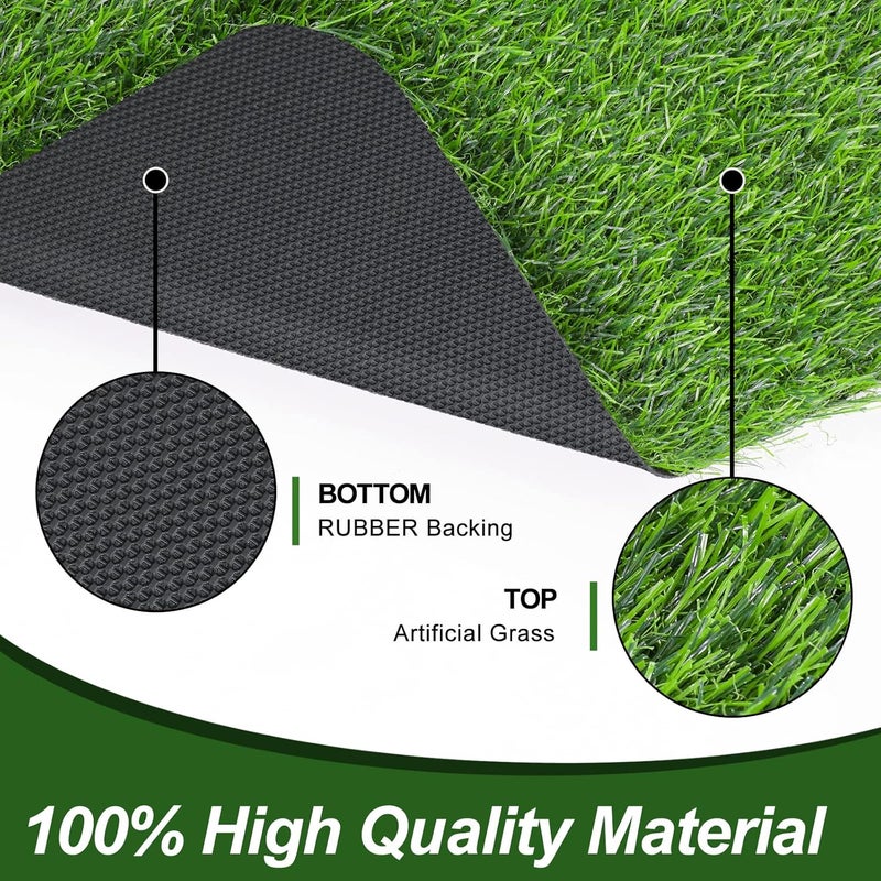 LINLA Artificial Grass Door Mat，42x35 Inches Outdoor Rug Synthetic Fake Dog Grass Mat Turf Waterproof Durable Doormat for Indoor Entryway, Outside Patio, Lawn, Garden - Image 5
